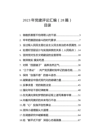 2023年党建评论汇编（28篇）