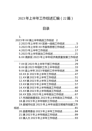 2023年上半年工作综述汇编（22篇）