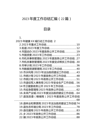2023年度工作总结汇编（22篇）