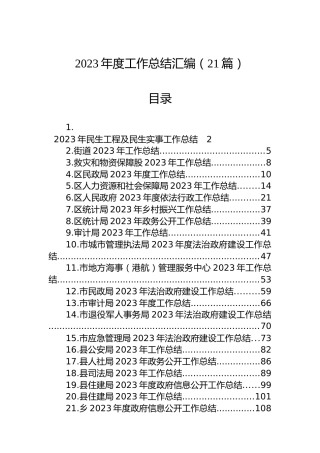 2023年度工作总结汇编（21篇）