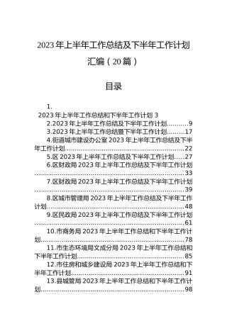 2023年上半年工作总结及下半年工作计划汇编（20篇）