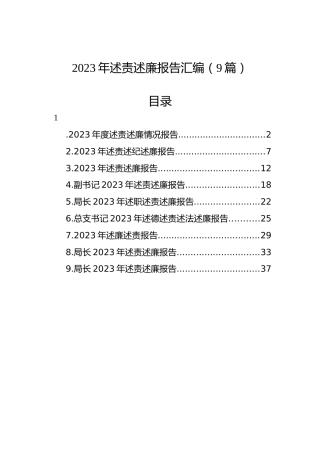 2023年述责述廉报告汇编（9篇）