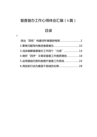 督查督办工作心得体会汇编（6篇）