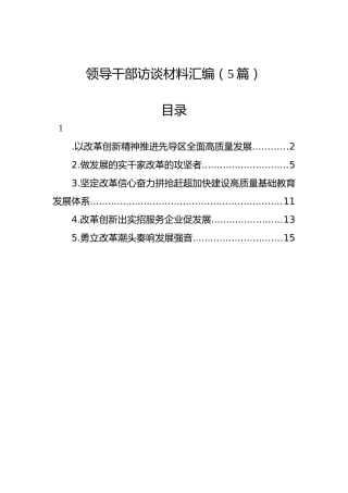 领导干部访谈材料汇编（5篇）