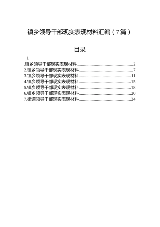 镇乡领导干部现实表现材料汇编（7篇）