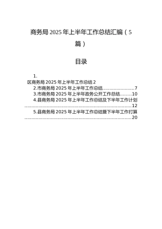 商务局2025年上半年工作总结汇编（5篇）