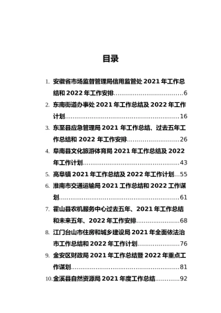 2021年工作总结及2022年工作计划汇编（35篇）
