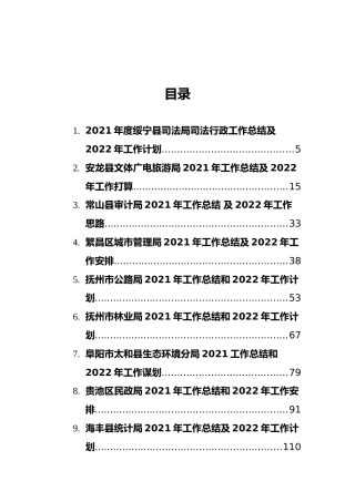 2021年工作总结及2022年工作计划汇编（33篇）