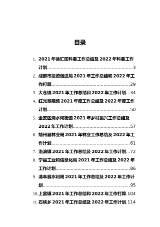 2021工作总结及2022年工作计划汇编（20篇）