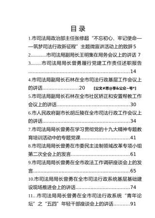 司法局领导公开讲话汇编（22篇）