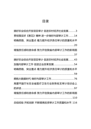 山西省审计厅高爱平副厅长公开讲话汇编11篇！