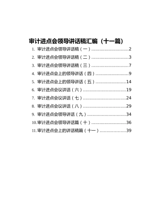 审计进点会领导讲话稿汇编（十一篇）