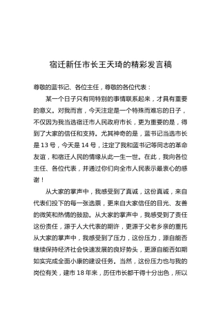 新任离任讲话汇编