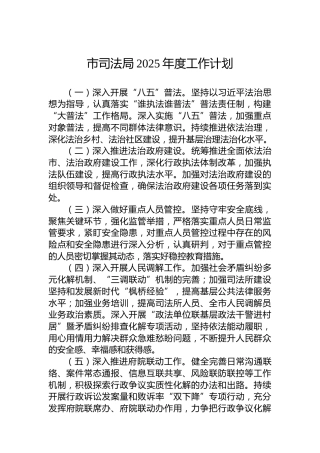 市司法局2025年度工作计划
