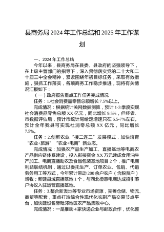 县商务局2024年工作总结和2025年工作谋划-2