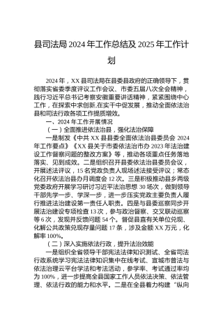 县司法局2024年工作总结及2025年工作计划-2