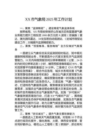 XX市气象局2025年工作计划