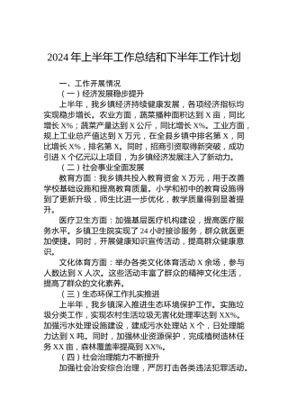 2024年上半年工作总结和下半年工作计划
