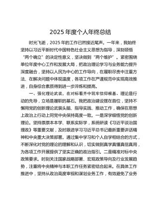 2025年度个人年终总结