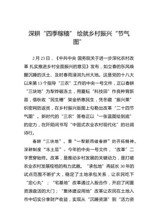 深耕“四季稼穑” 绘就乡村振兴“节气图”