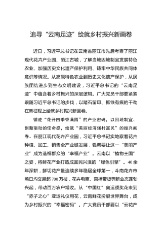 追寻“云南足迹”绘就乡村振兴新画卷