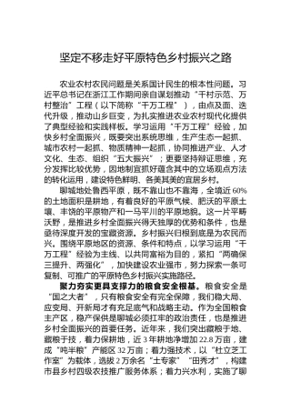 坚定不移走好平原特色乡村振兴之路