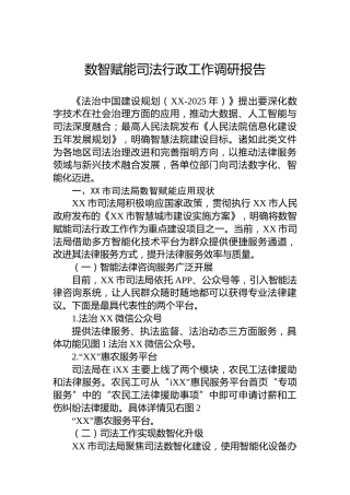 数智赋能司法行政工作调研报告
