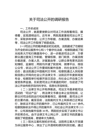 关于司法公开的调研报告