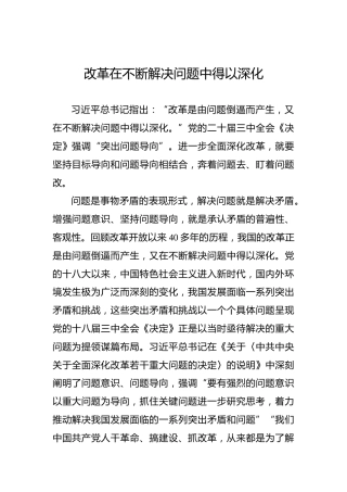 改革在不断解决问题中得以深化