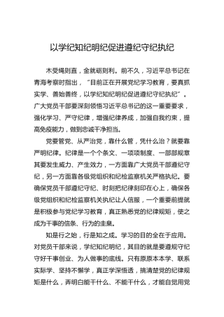 以学纪知纪明纪促进遵纪守纪执纪