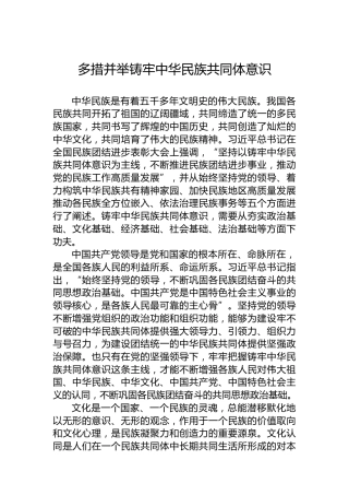 多措并举铸牢中华民族共同体意识