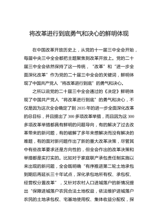 将改革进行到底勇气和决心的鲜明体现