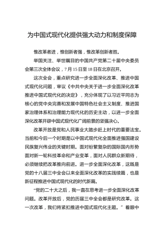 为中国式现代化提供强大动力和制度保障