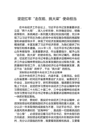 坚定扛牢“走在前、挑大梁”使命担当