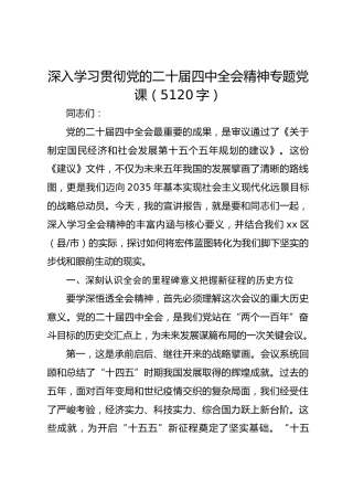 深入学习贯彻党的二十届四中全会精神专题党课