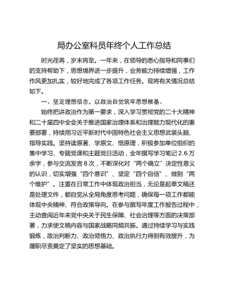 局办公室科员年终个人工作总结