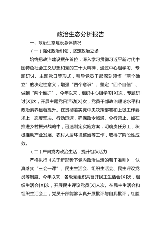 政治生态分析报告