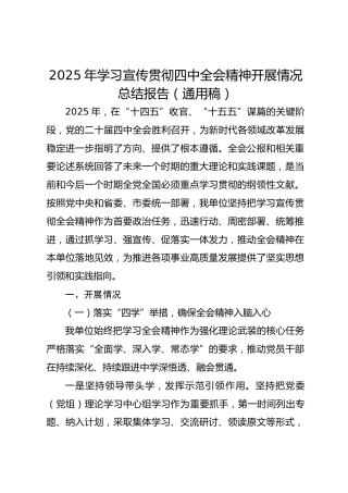 学习宣传贯彻四中全会精神情况总结报告2