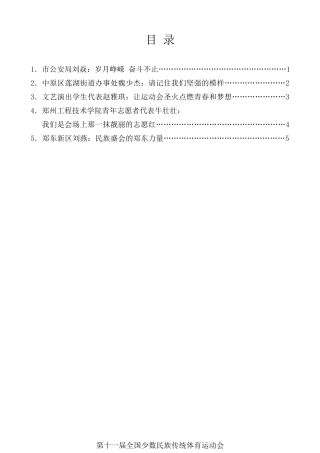 经验交流系列第195期（5篇）第十一届全国少数民族传统体育运动会郑州市服务保障工作表彰大会发言材料汇编
