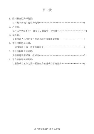 经验交流系列第296期（6篇）雅安市抓项目促投资工作会议县区、市级部门交流发言材料汇编
