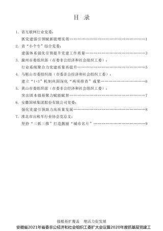 经验交流系列第454期（7篇）2021年省委非公经济和社会组织工委扩大会议暨2020年度抓基层党建工作述职会议发言材料汇编