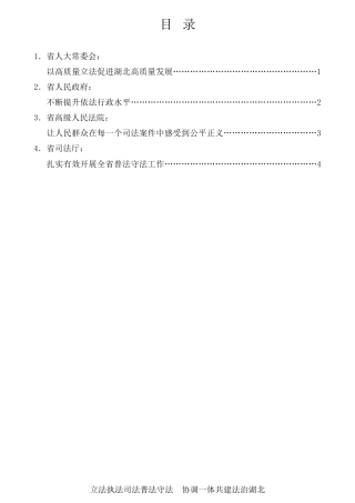 经验交流系列第610期（4篇）湖北省委全面依法治省工作会议发言材料汇编