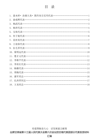 经验交流系列第688期（18篇）甘南代表团部分代表审议省政府工作报告发言材料汇编