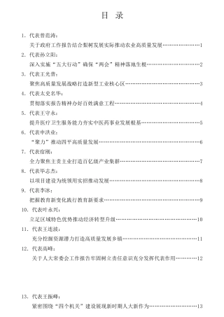 经验交流系列第694期（22篇）四平市九届人大一次会议代表审议发言材料汇编