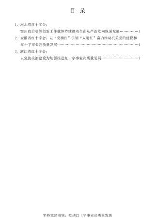 经验交流系列第750期（3篇）全国红十字系统党的建设工作电视电话会议发言材料汇编（党建）
