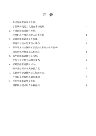 经验交流系列第925期（8篇）南阳市金融挂职干部座谈会发言材料汇编