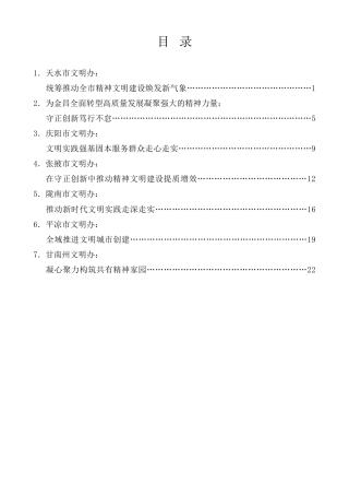 经验交流系列第933期（7篇）甘肃省文明办主任会议交流发言材料汇编