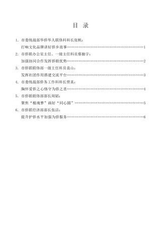 经验交流系列第998期（6篇）汕头市侨务局、市侨联学习交流会发言材料汇编