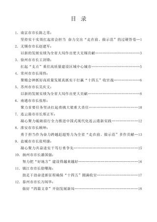 经验交流系列第1295期（13篇）江苏省各设区市市长围绕“担当”谈落实省政府工作报告发言材料汇编