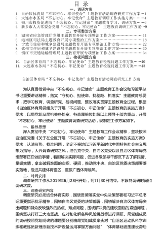 热点系列第98期（11篇）“不忘初心、牢记使命”主题教育调研、专项整治、审视问题方案汇编